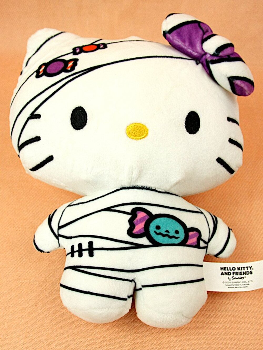 Sanrio Hello Kitty Mummy Zombie Halloween Stuffed Plush Squish Toy Doll 8"